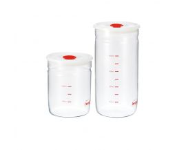 Combo 2 hũ thủy tinh chịu nhiệt nắp hít Iwaki 550ml+ 1000ml (cao)