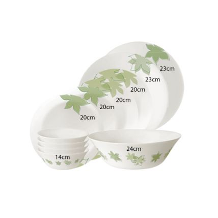 Bộ chén đĩa thủy tinh Moon Dream Green 11 món - Bormioli - 3