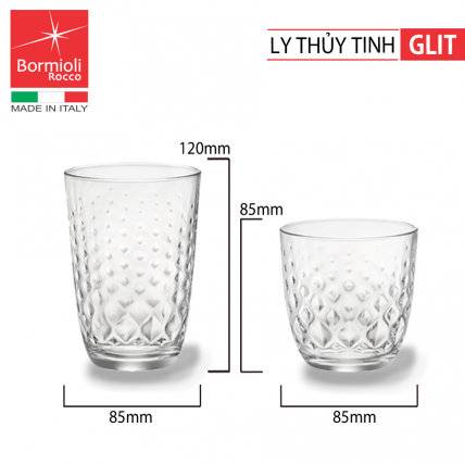 Bộ 6 ly thủy tinh Glit 39.5cl (Bormioli Rocco) - 3