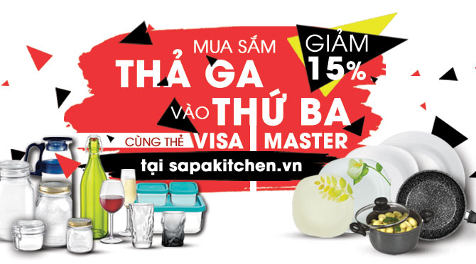 Mua sắm online thứ Ba thả ga cùng thẻ Visa & Master