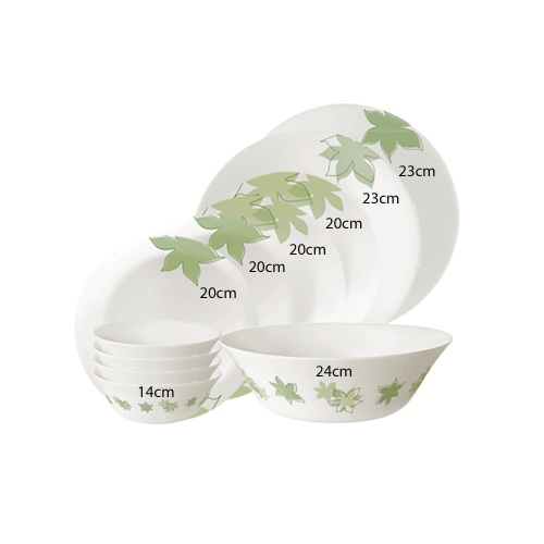 Bộ chén đĩa thủy tinh Moon Dream Green 11 món - Bormioli