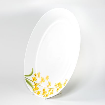 Một kiểu hoa văn khác của đĩa oval Diva Ivory