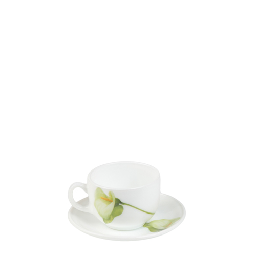 Bộ tách đĩa trà thủy tinh 12 món 16CL Diva Ivory I.B (La Opala)