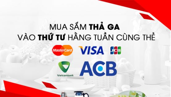 Mua sắm online thứ Tư thả ga cùng thẻ Visa, Master, JCB