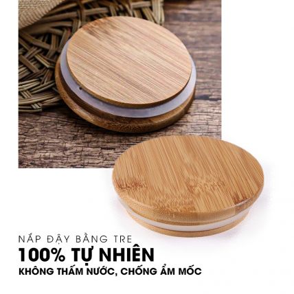 Combo 2 hũ thủy tinh tròn nắp tre hít kín hơi 0,75L - SAPATA - 5