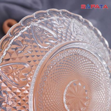 Đĩa thủy tinh đựng trái cây 25cm - SAPATA - 3